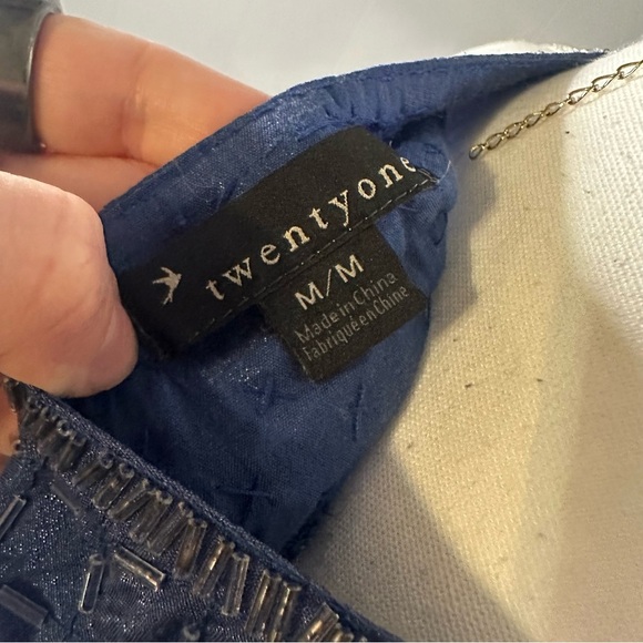 Forever 21 Blue Embellished Boho Top - Picture 5 of 6